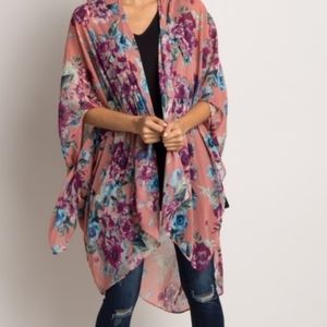 Pinkblush Floral Kimono Cardigan - Pink and Purple